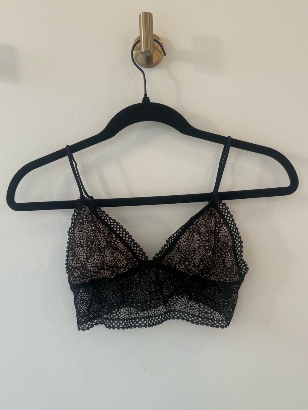 Victoria’s Secret lightly lined wire free bralette, black lace